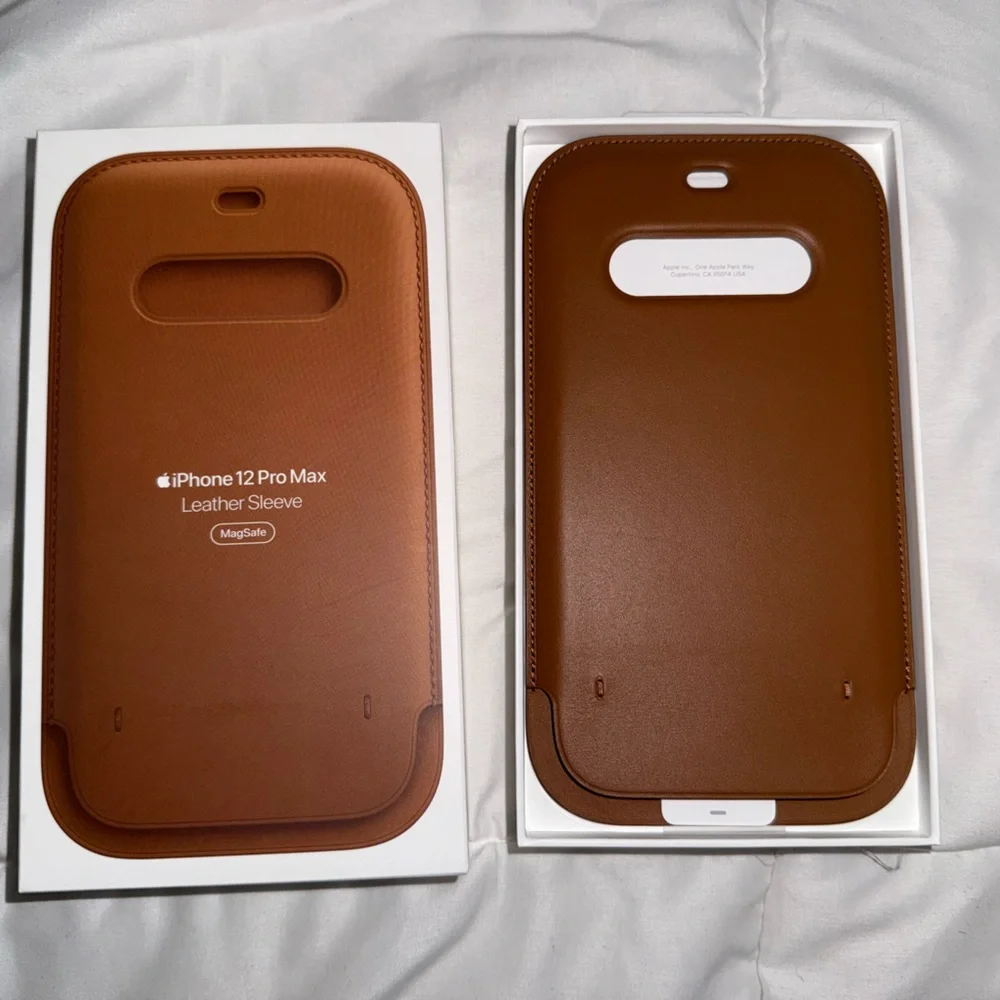 Apple iPhone 12 Pro Max Leather Sleeve Set - Blue, Red, Brown